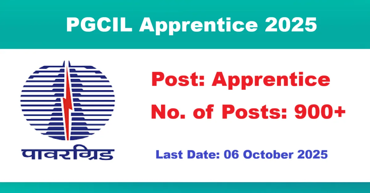 PGCIL Apprentice 2025 – Apply Online for 900+ Vacancies
